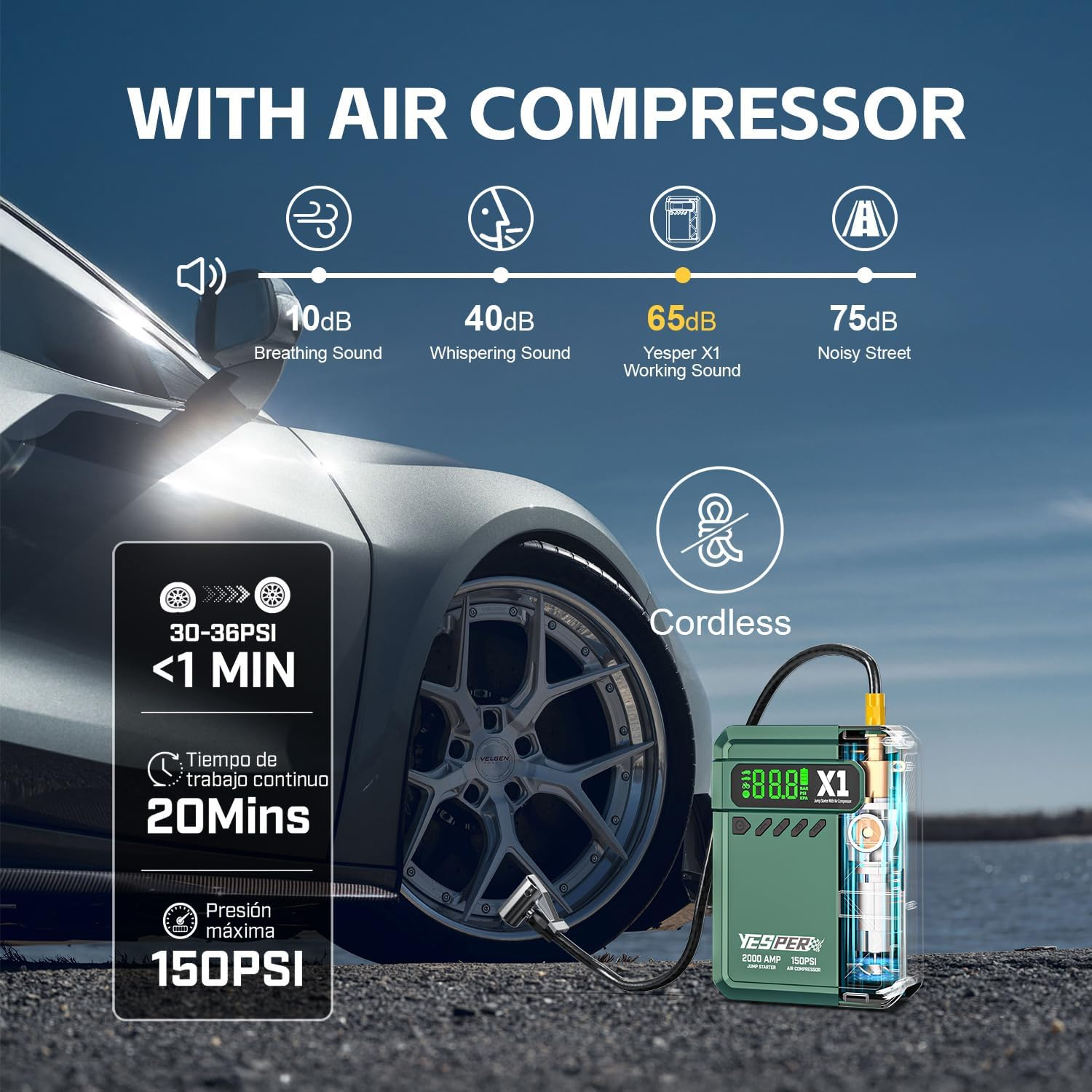 YESPER (Jump Starter + Air Pump) Almighty M3 - 8000mAh