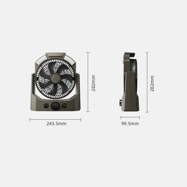 LEMOISTAR Camping Fan with Light 20000mAh - Black