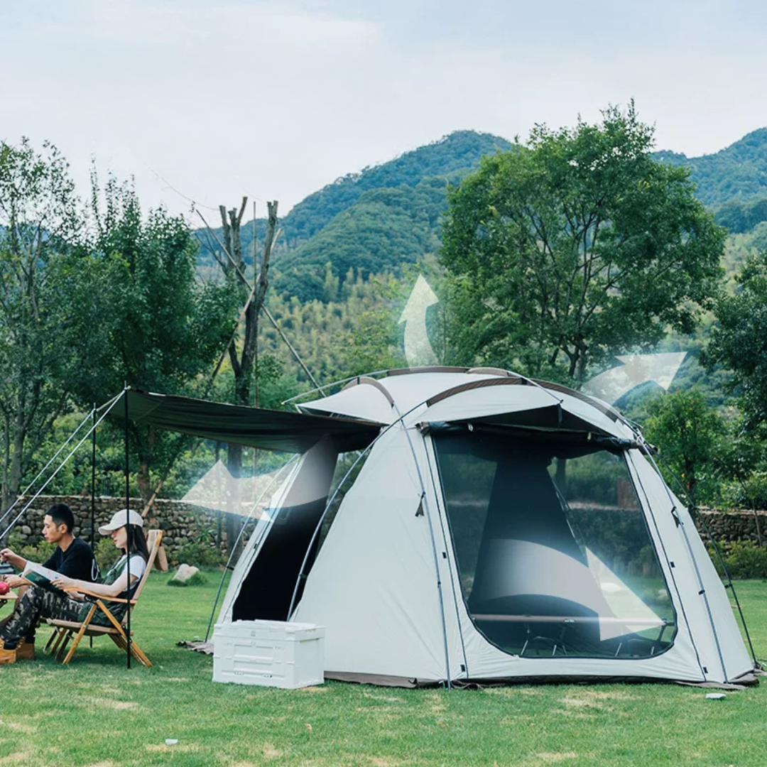 SZXL Sphere Black Coated 2-8 Person Tent- Ivory White
