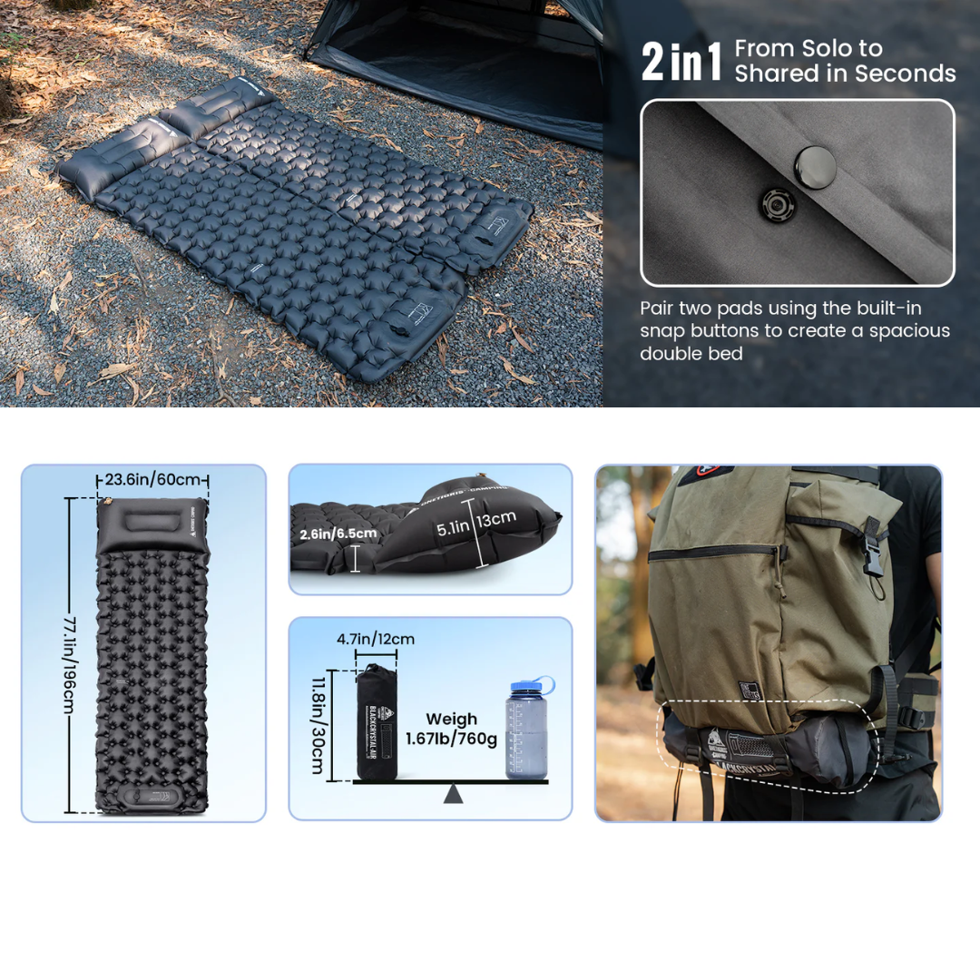 OneTigris BlackCrystal Sleeping Pad - Black