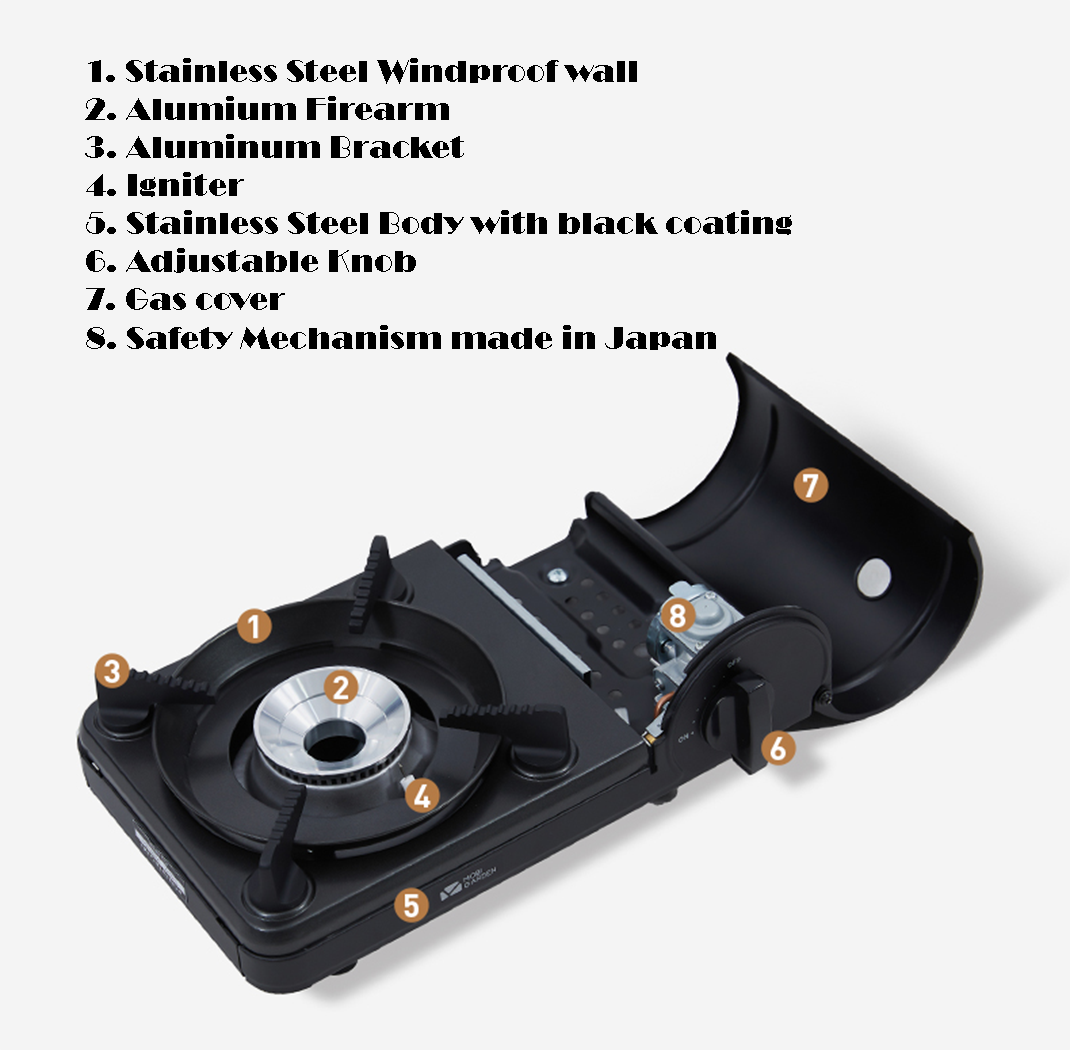 Mobi Garden x Iwatani Cassette Stove - Black-Goritta Works Sdn. Bhd. 202501017603 (1619017-X)