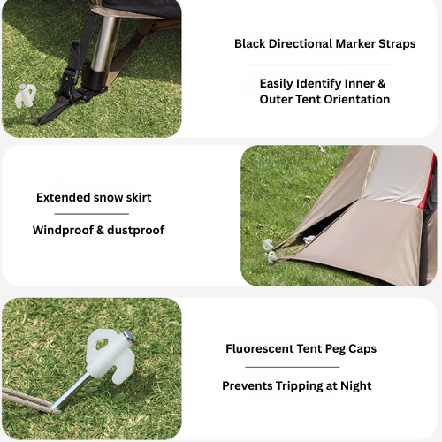 Mobi Garden Holiday Mountain Residence 5.9 Automatic 3-4 person Tent - Black Coated