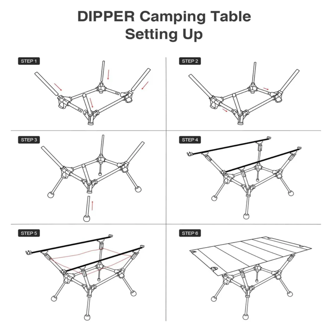 OneTigris Dipper Camping Table - Black 