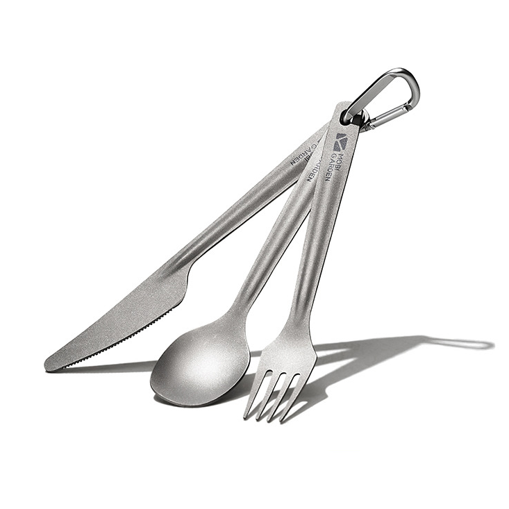 Mobi Garden Titanium Cutlery 3-in-1 set
