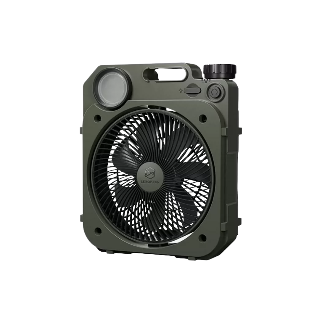 LEMOISTAR 8inch Camping Fan with LED Lighting FT11 - Army Green