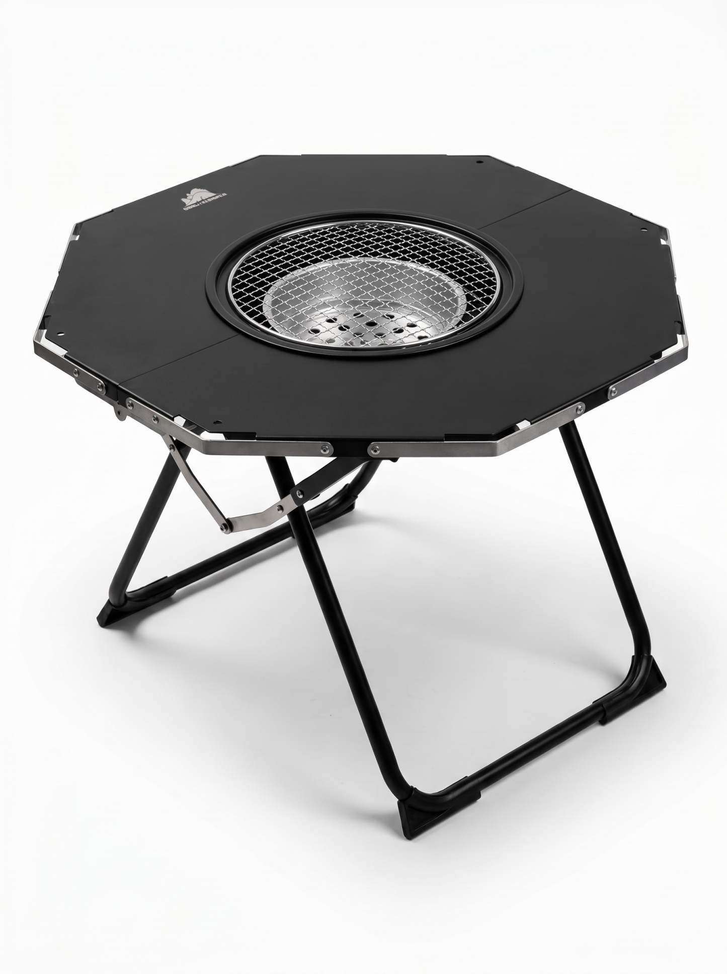 Goritta Works Octagon Fire-Pit BBQ Table - Black