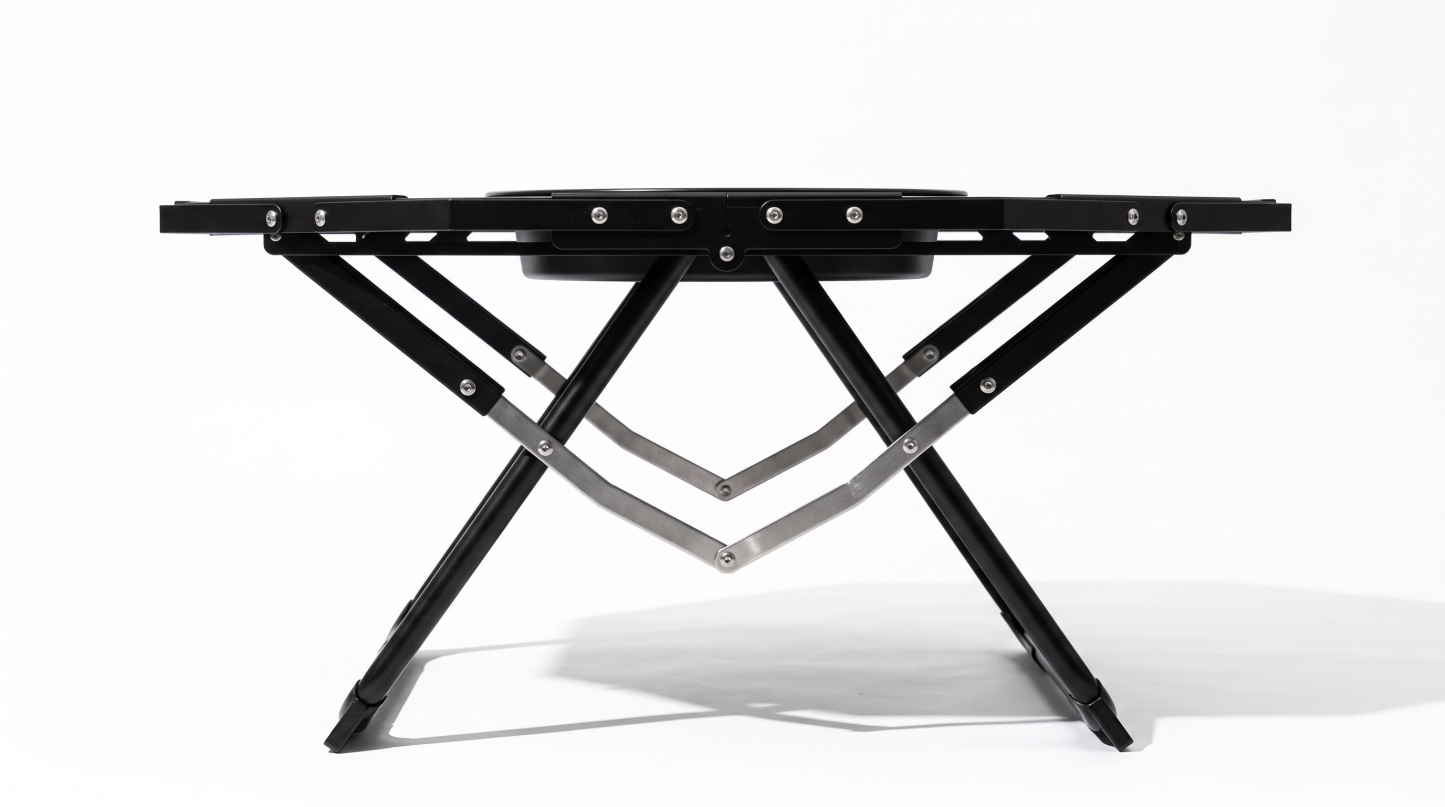 Goritta Works Octagon Fire-Pit BBQ Table - Black