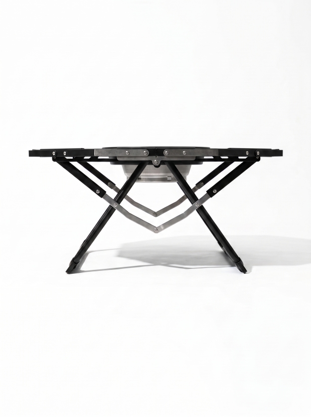 Goritta Works Octagon Fire-Pit BBQ Table - Black