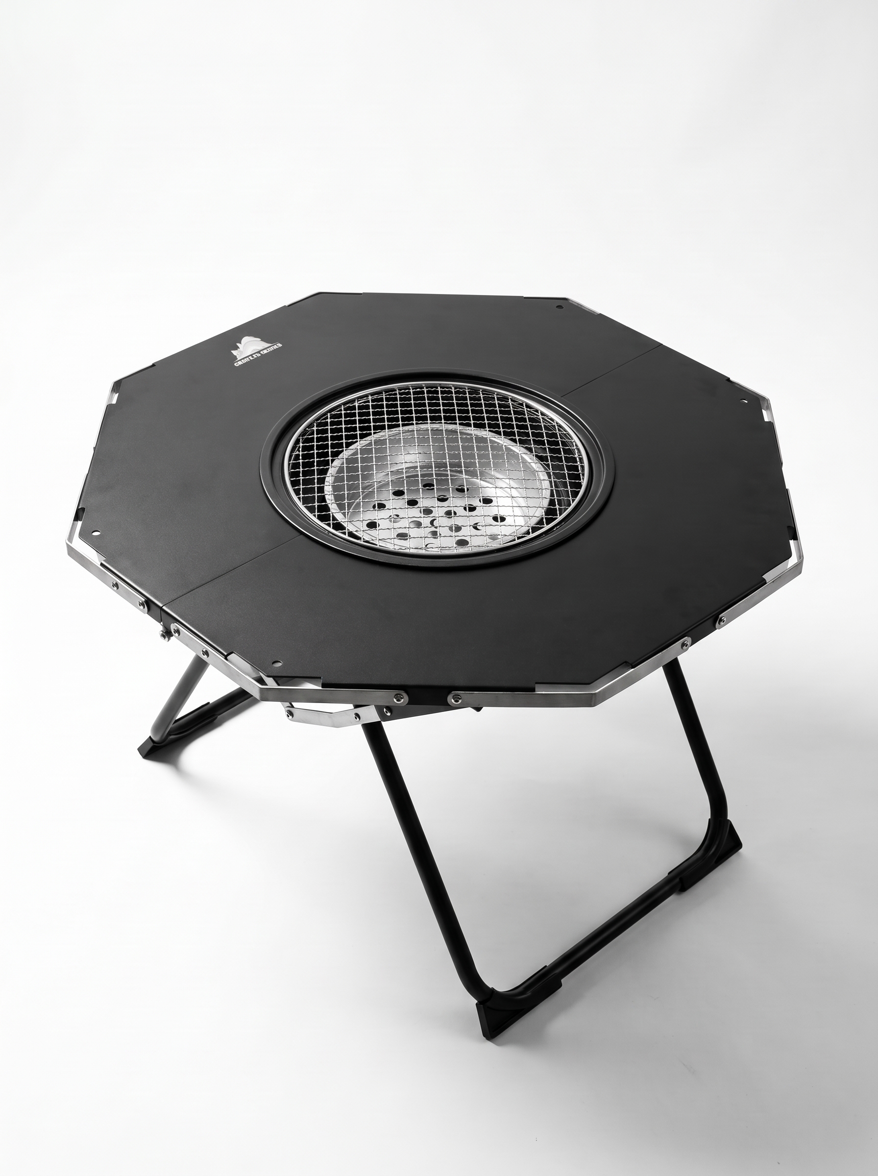Goritta Works Octagon Fire-Pit BBQ Table - Black