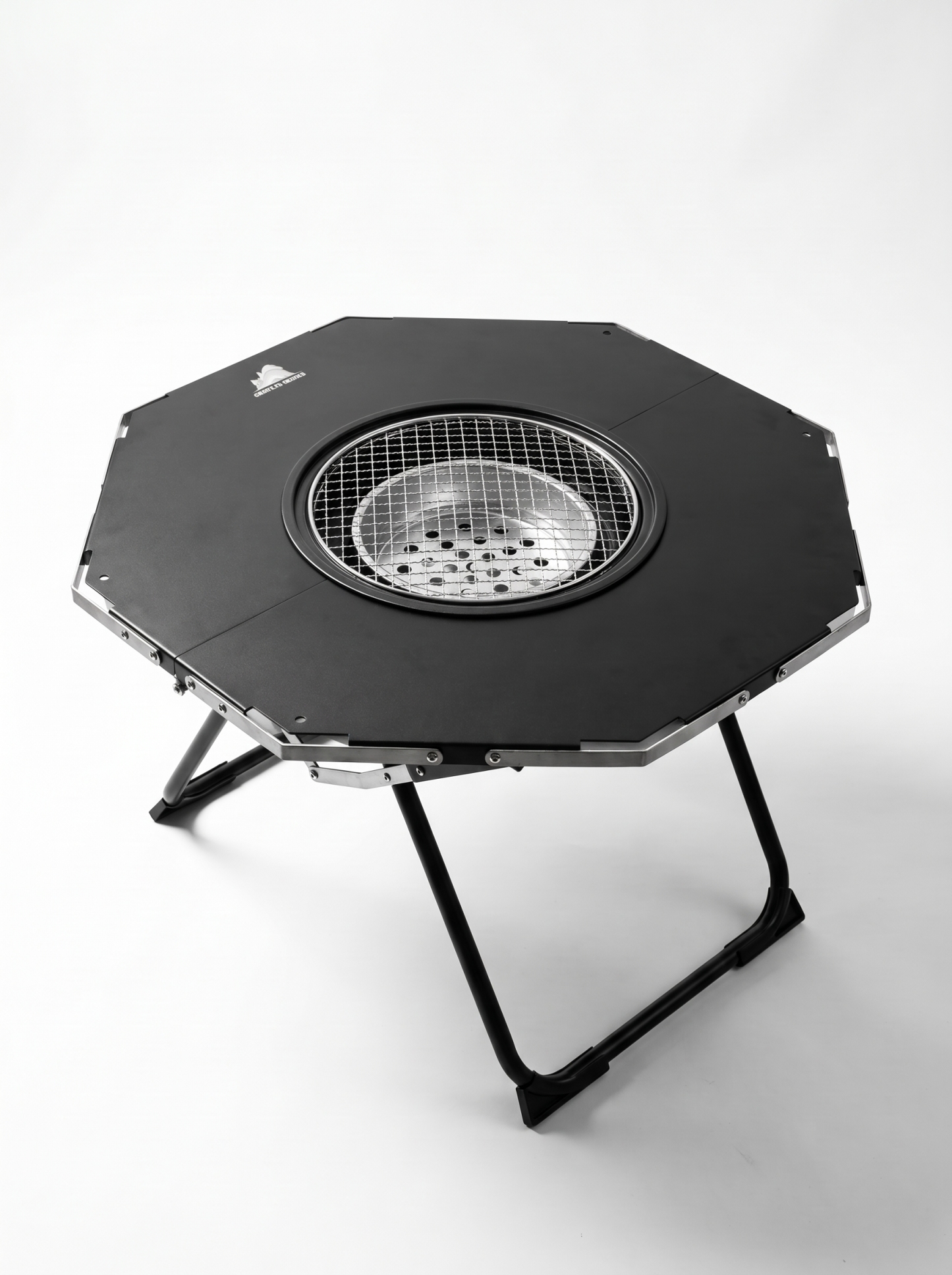 Goritta Works Octagon Fire-Pit BBQ Table - Black