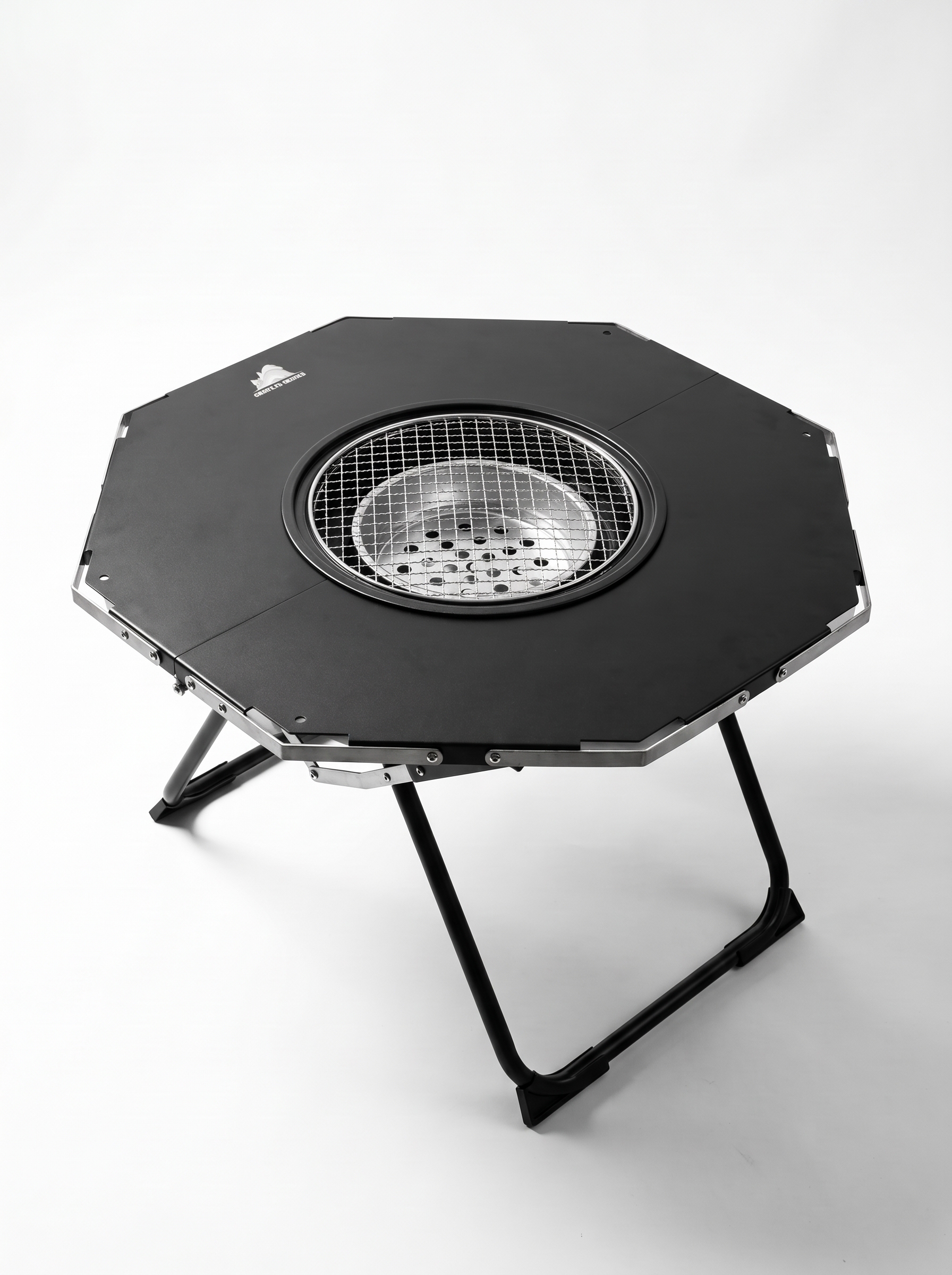 Goritta Works Octagon Fire-Pit BBQ Table - Black