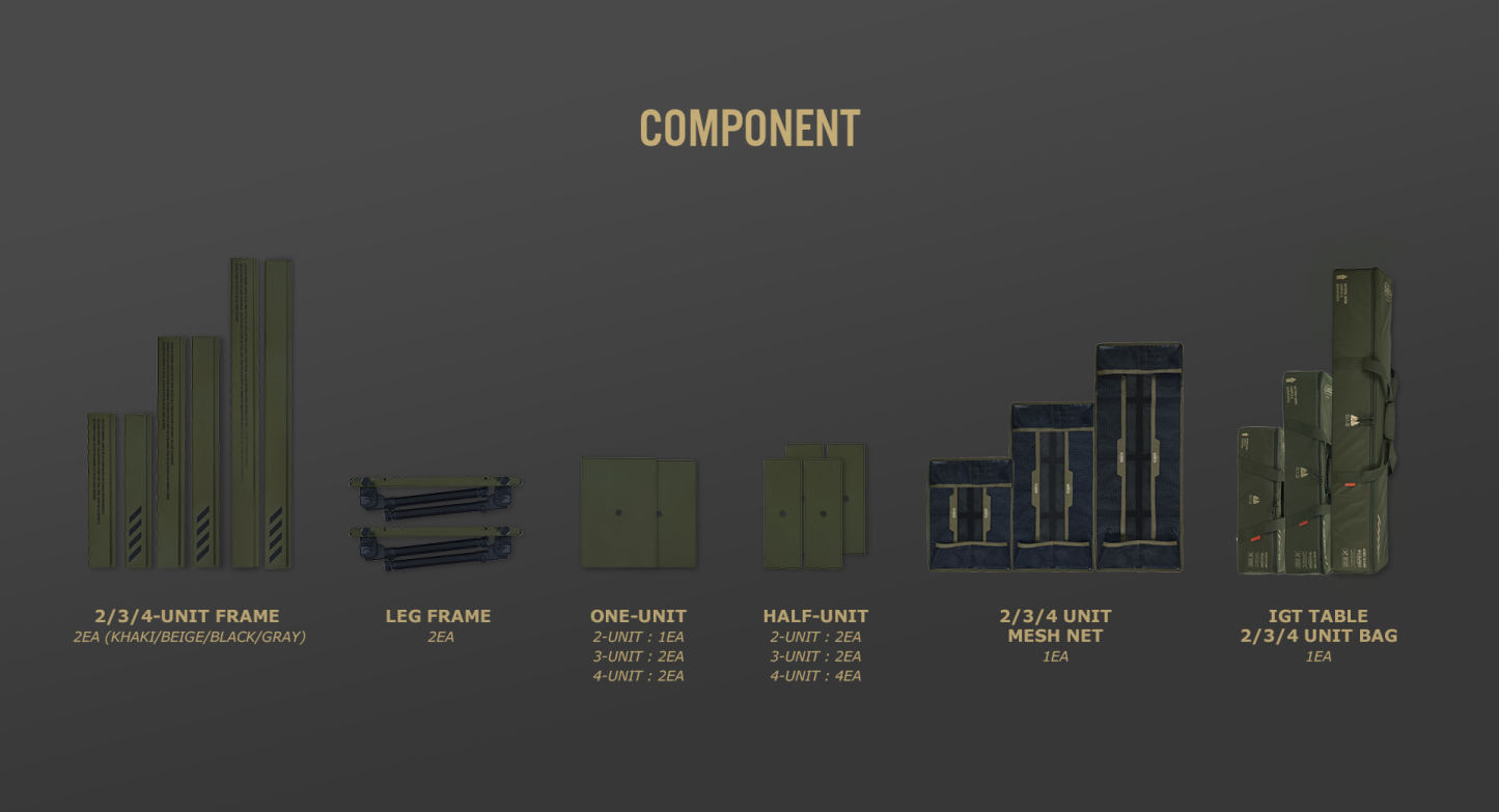 Cargo Container Comfort IGT Table (4 unit) - Black 