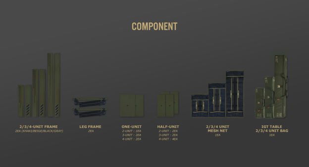 Cargo Container Comfort IGT Table (4 unit) - Black 