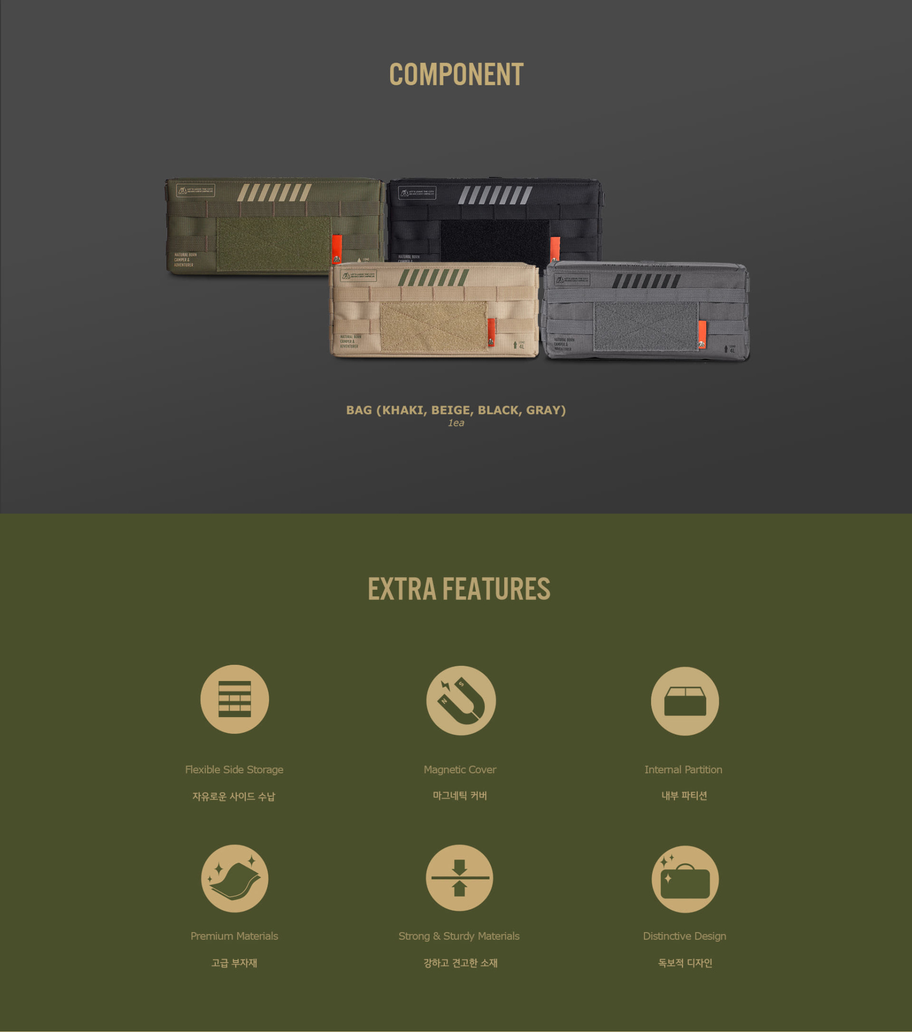 Cargo Container Side Storage Bag - Beige