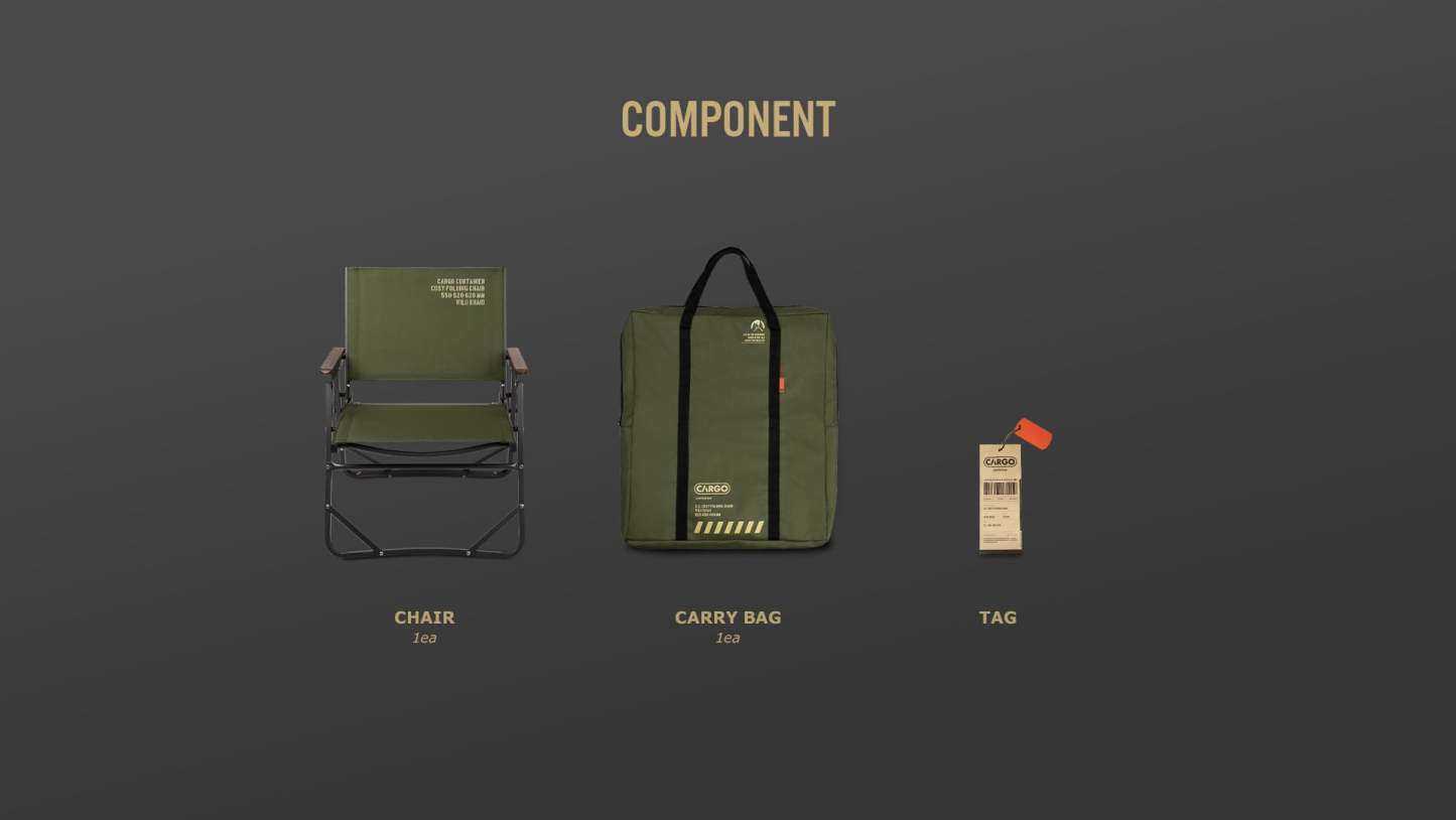 Cargo Container Cosy Folding Chair - Khaki
