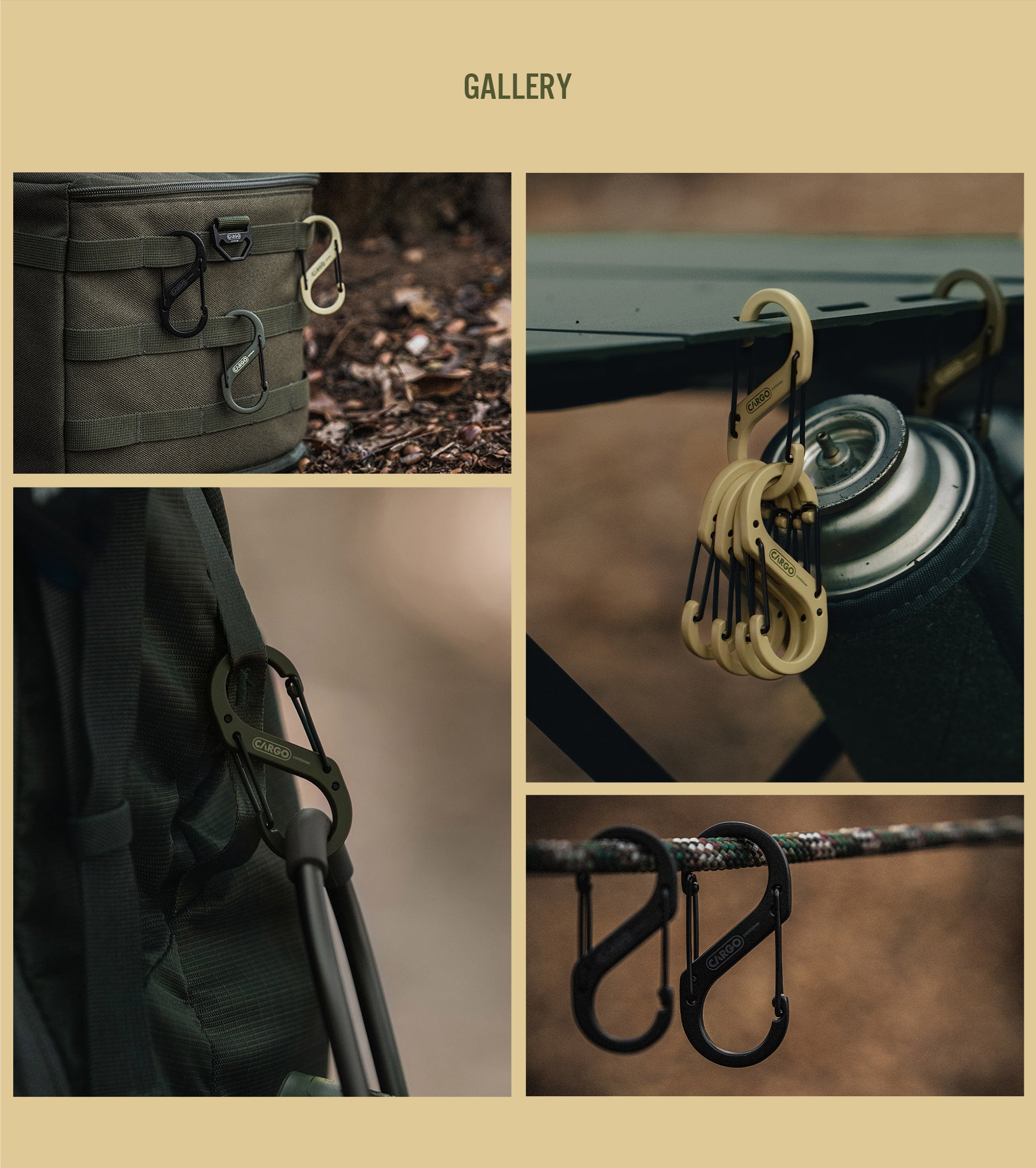 Cargo Container Hard Karabiner M - Beige