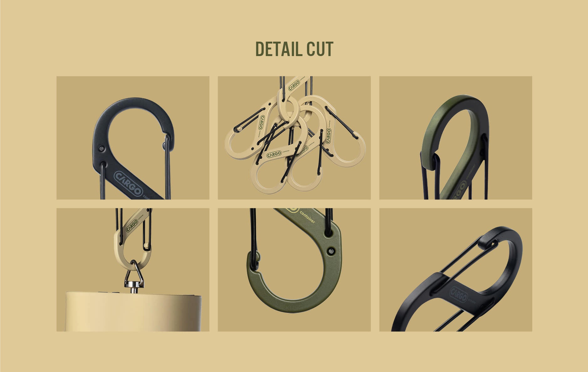 Cargo Container Hard Karabiner M - Beige