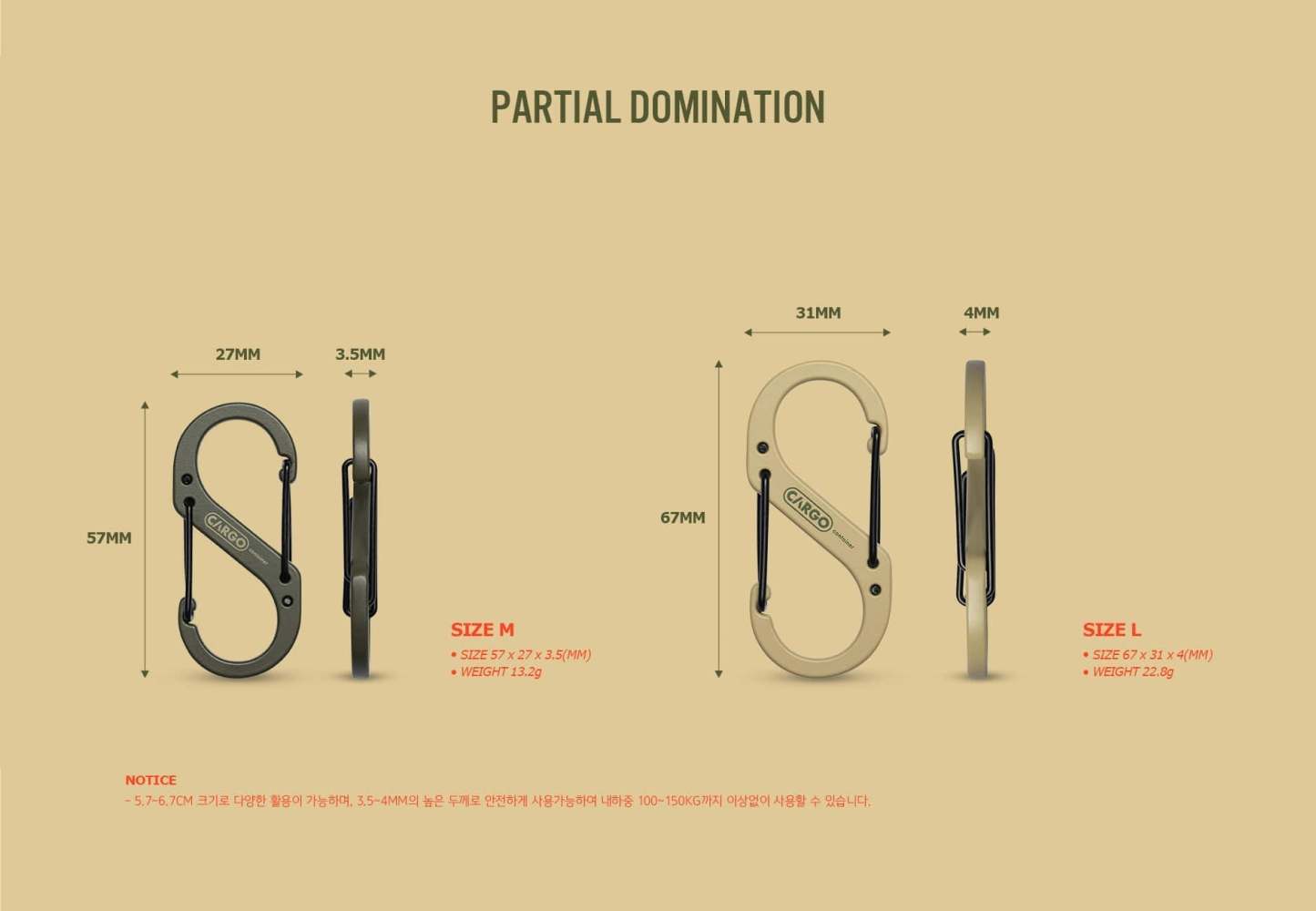 Cargo Container Hard Karabiner L - Black