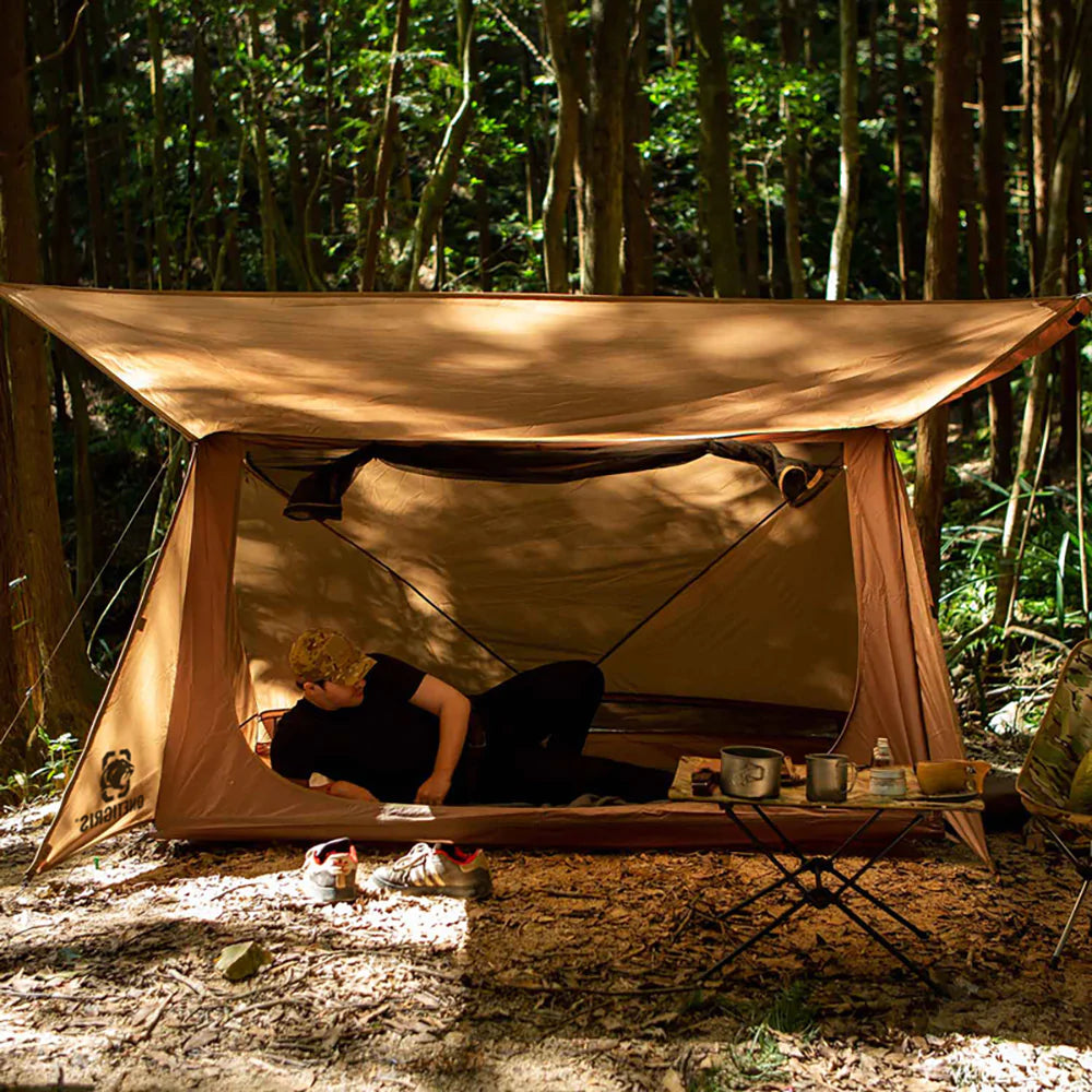 OneTigris Backwoods Bungalow Ultralight Bushcraft 1-2 person Shelter - Coyote Brown-Goritta Works Sdn. Bhd. 202501017603 (1619017-X)
