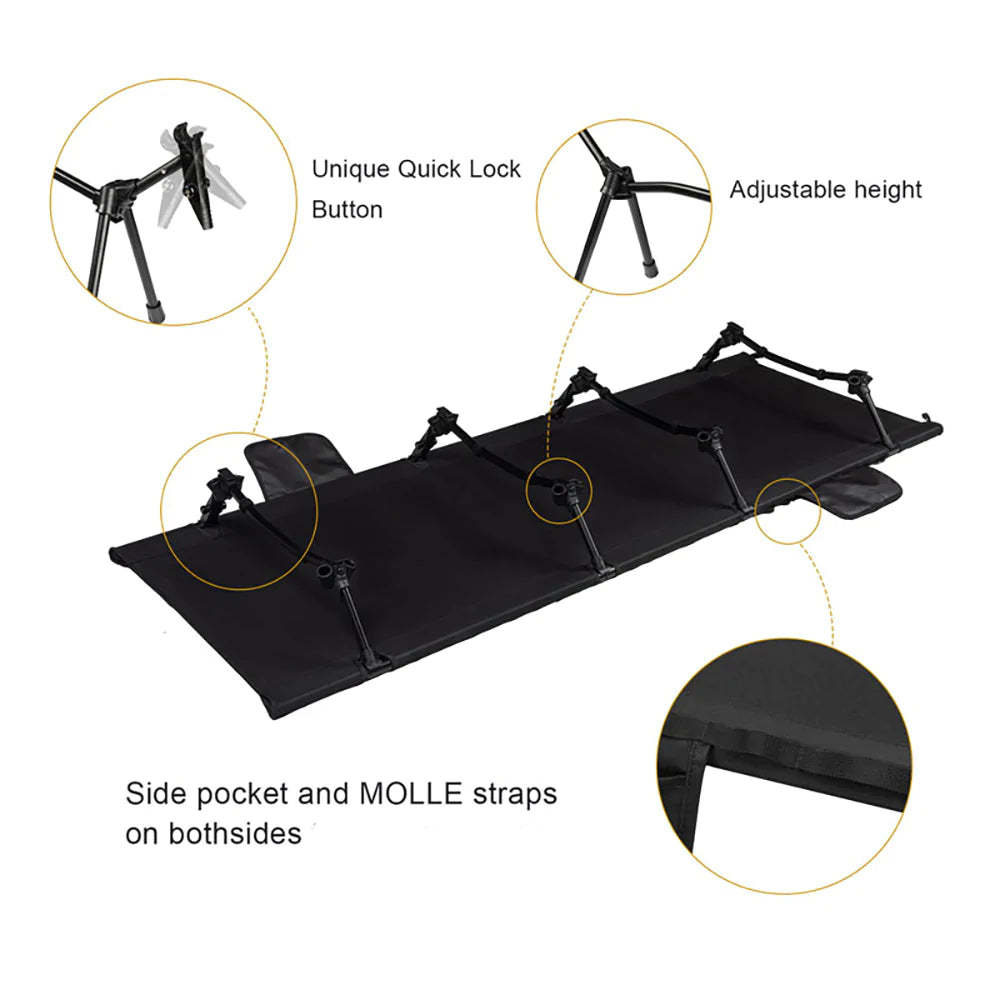 OneTigris Outdoor Foldable Camp Bed - Black-Goritta Works Sdn. Bhd. 202501017603 (1619017-X)