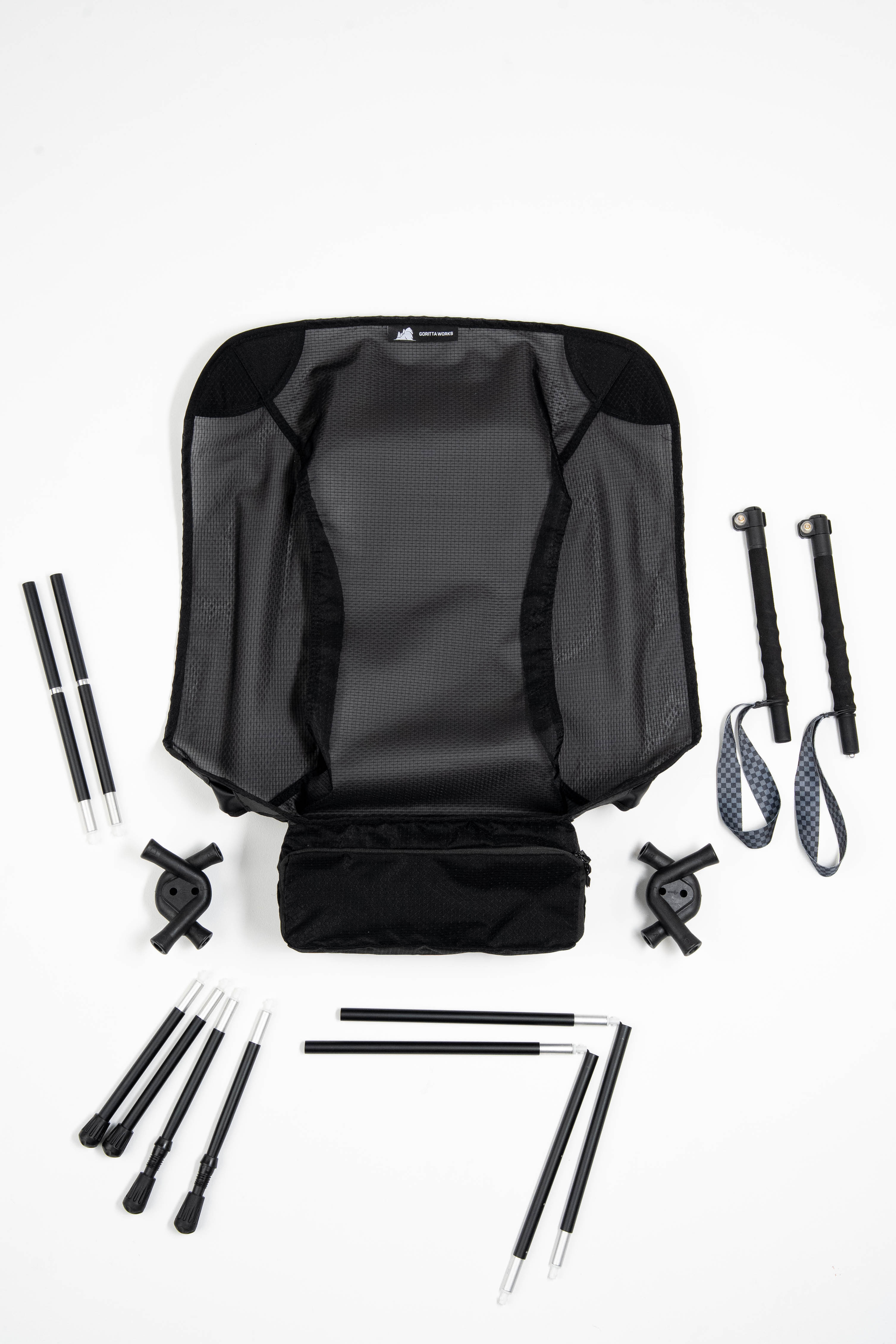 Goritta Works 2-in-1 Lightweight Chair with Trekking Poles - Black