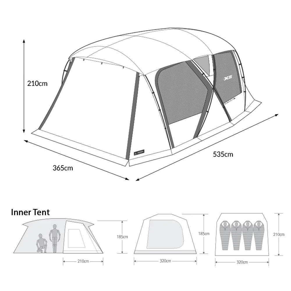 KZM X-5 4-5 person tent-Goritta Works Sdn. Bhd. 202501017603 (1619017-X)