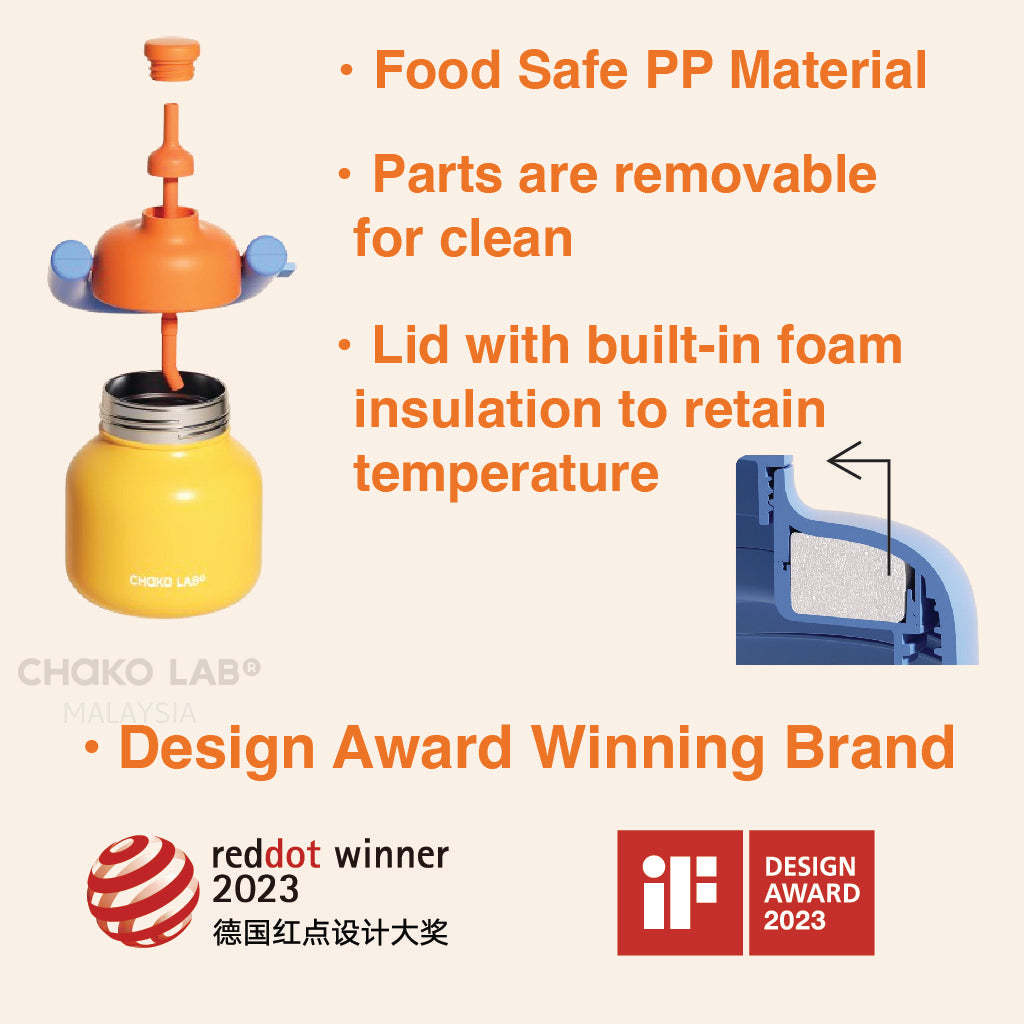 CHAKO LAB Lin Lin Bottle Thermos - Yellow / Blue