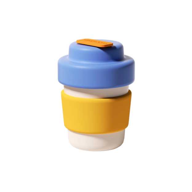 CHAKO LAB Ceramic Coffee Cup - Blue / Yellow