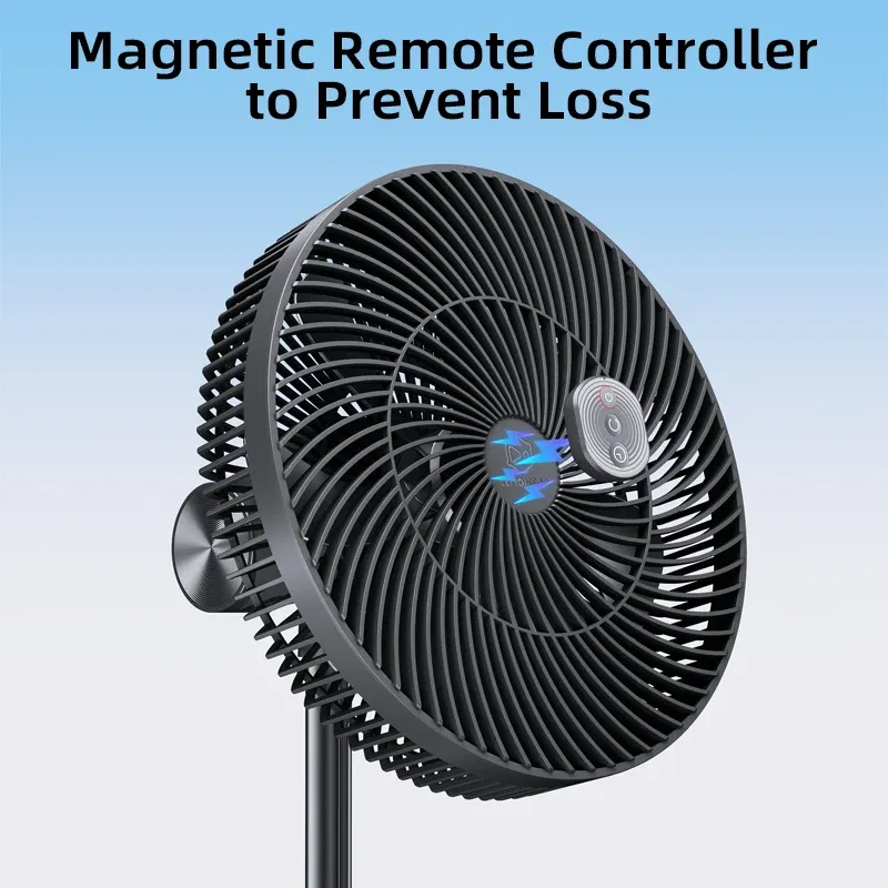 LEMOISTAR 12inch Camping Stand Fan with tripod 16000mAh - Black