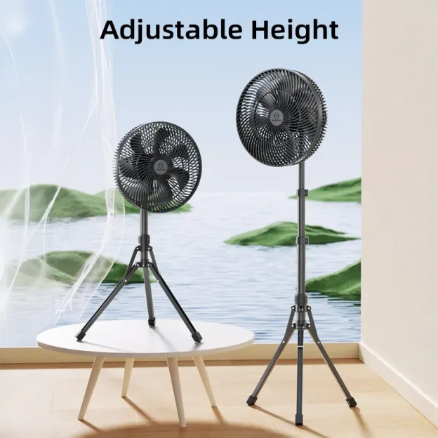 LEMOISTAR 12inch Camping Stand Fan with tripod 16000mAh - Black