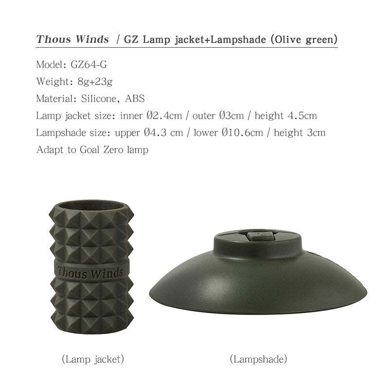 Thous Winds Goal Zero Lamp Jacket + Lampshade - Olive Green