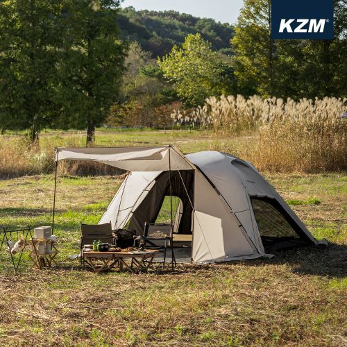 KZM Acro Dome Edge Beige 3-4 person tent-Goritta Works Sdn. Bhd. 202501017603 (1619017-X)