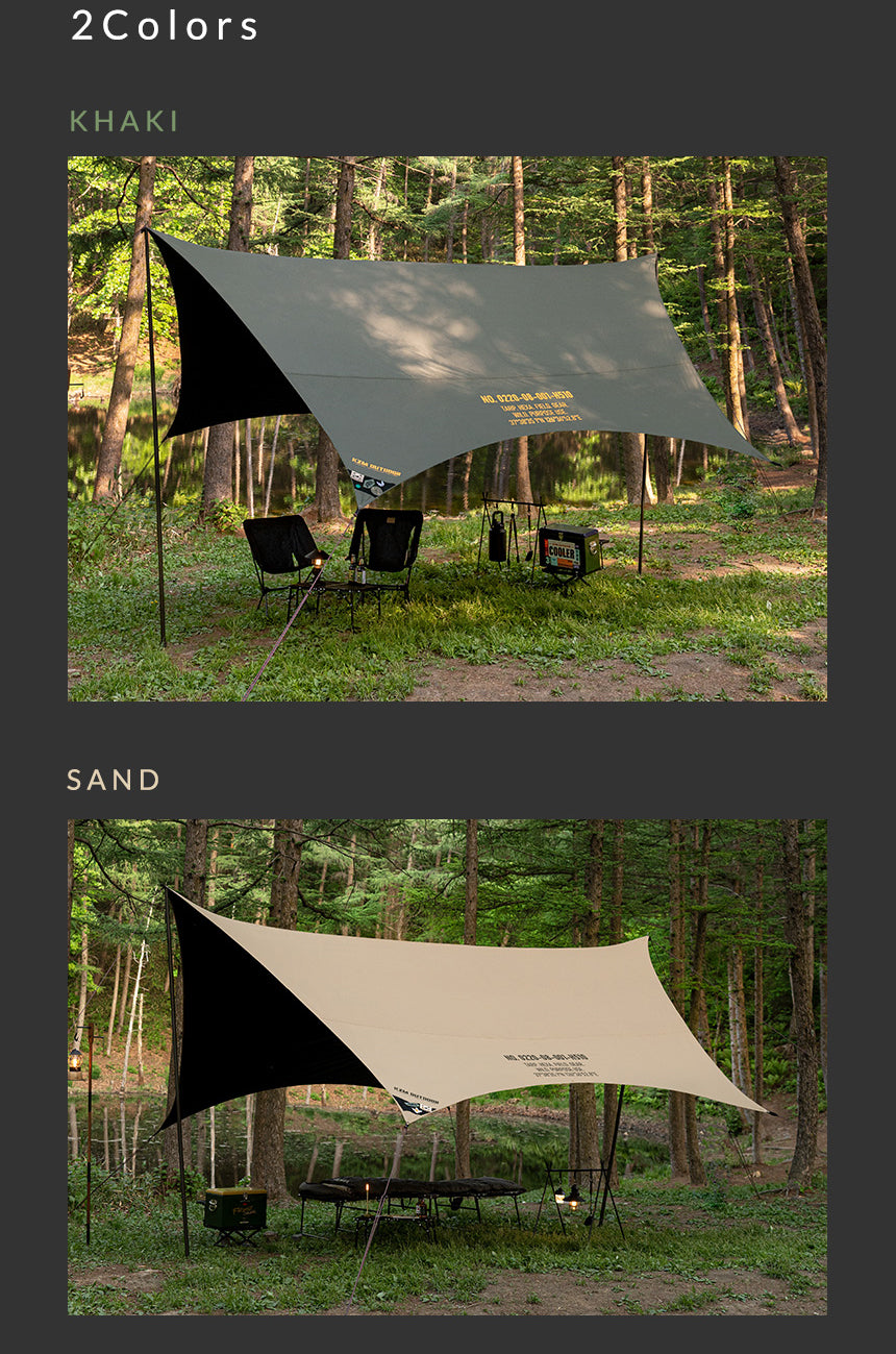 KZM Wild Field Hexa Tarp - Khaki – Goritta Works Sdn. Bhd