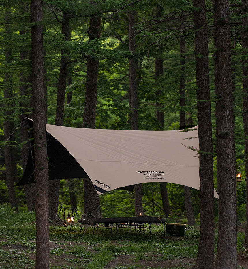KZM Wild Field Hexa Tarp - Khaki