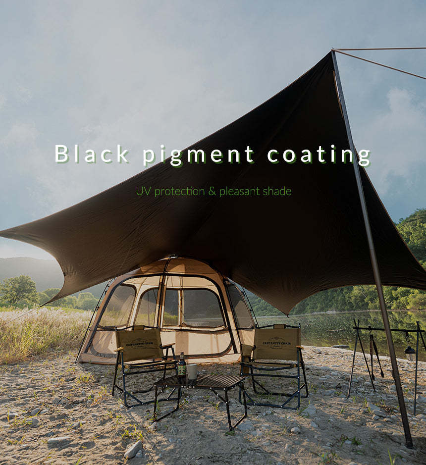 KZM Wild Field Hexa Tarp - Khaki