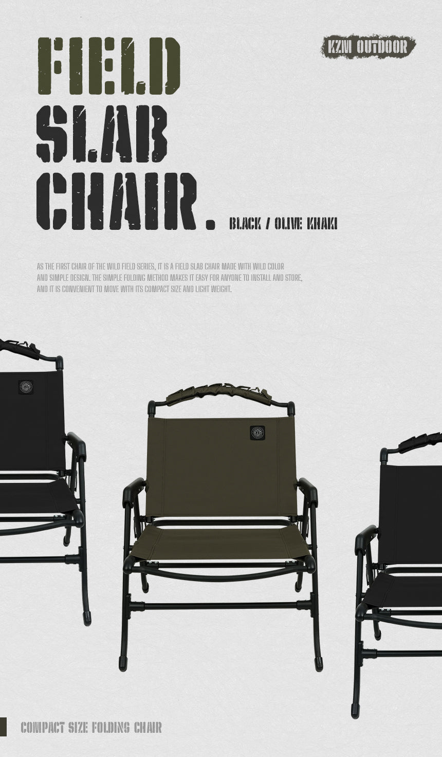 KZM Field Slab Chair - Khaki-Goritta Works Sdn. Bhd. 202501017603 (1619017-X)