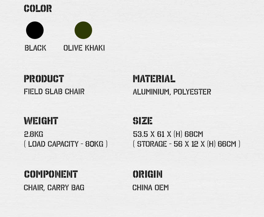 KZM Field Slab Chair - Khaki-Goritta Works Sdn. Bhd. 202501017603 (1619017-X)