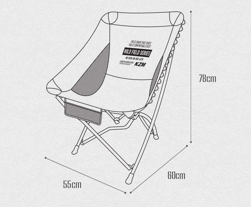 KZM Field Trekker Chair Low - Black-Goritta Works Sdn. Bhd. 202501017603 (1619017-X)