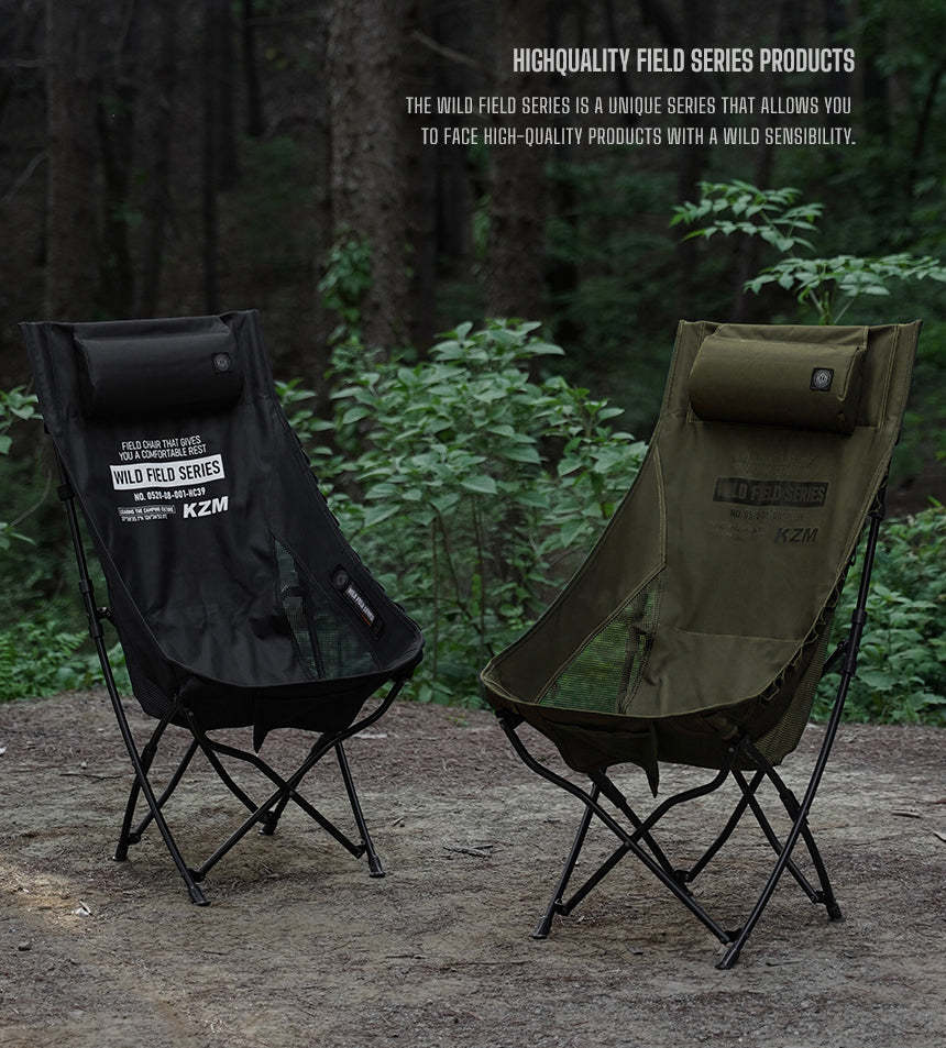 KZM Field Trekker Chair High - Black-Goritta Works Sdn. Bhd. 202501017603 (1619017-X)