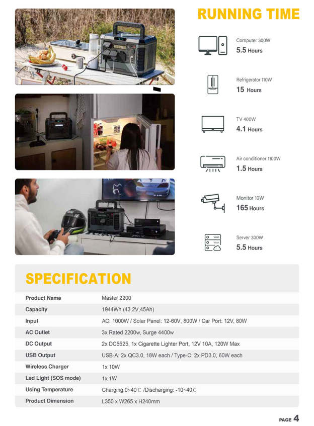 NEG Portable Power Station Master 2200 - 1944Wh