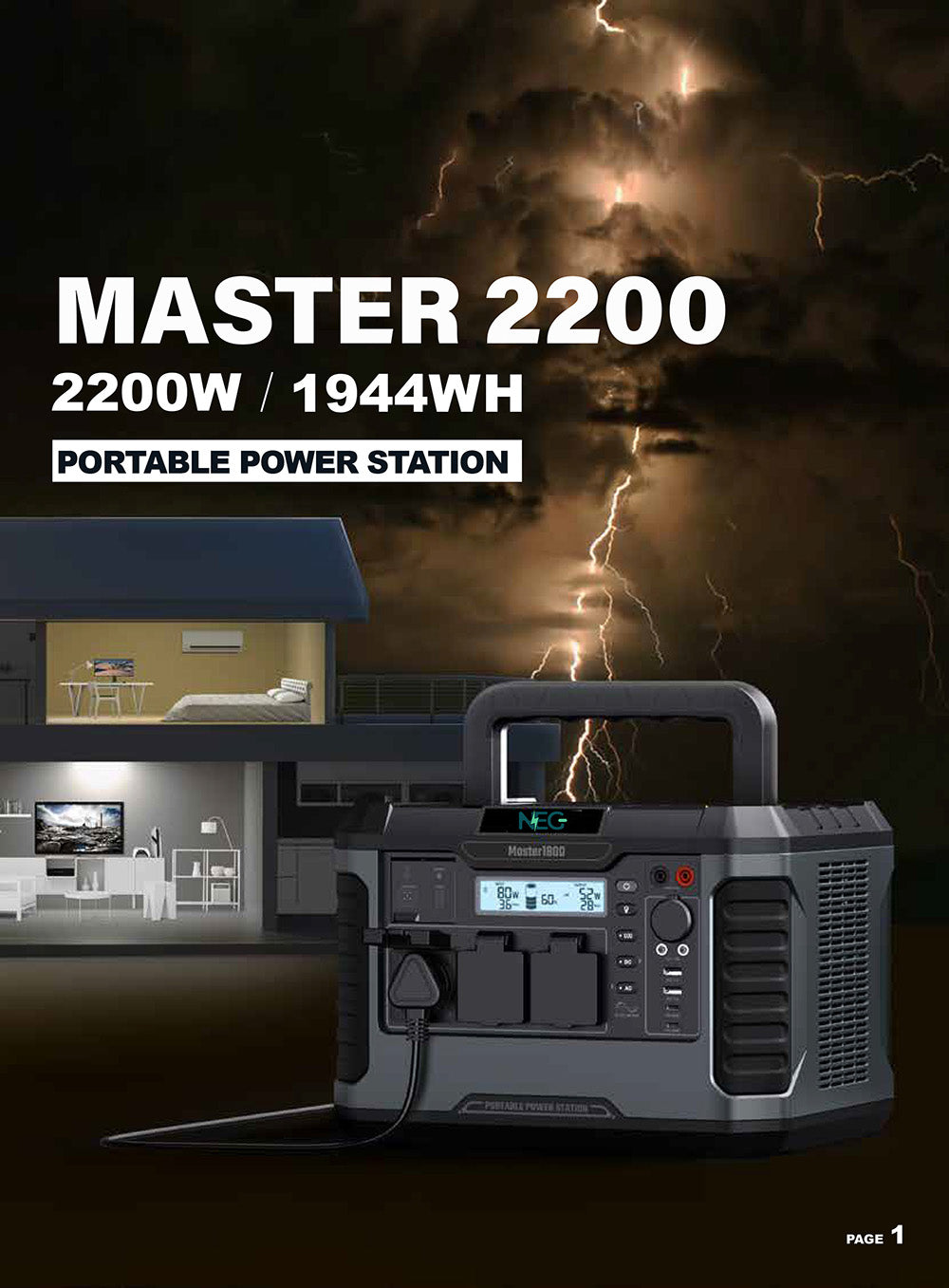 NEG Portable Power Station Master 2200 - 1944Wh