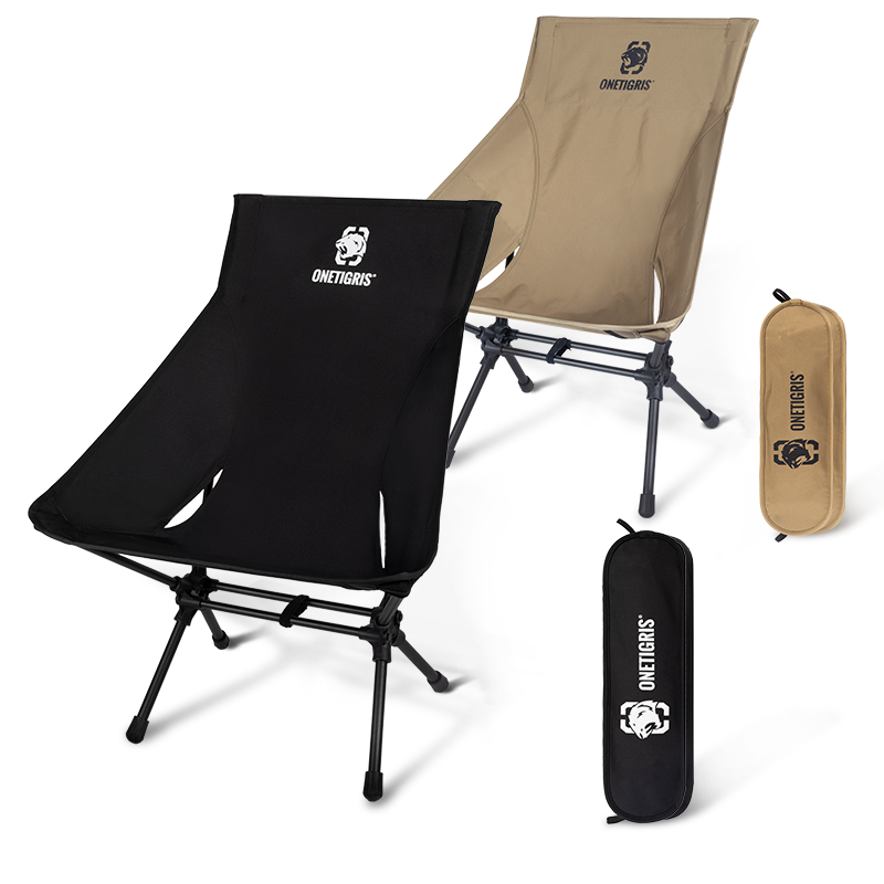 OneTigris Portable Camping Chair Large - Black-Goritta Works Sdn. Bhd. 202501017603 (1619017-X)