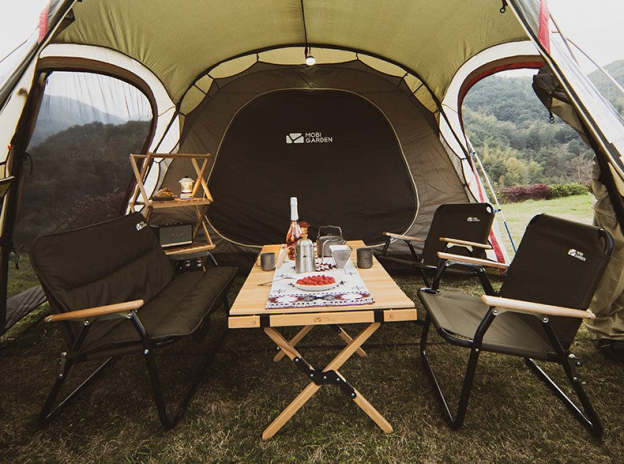 Mobi Garden Yun Mu Double Chair with cushion - Olive Green