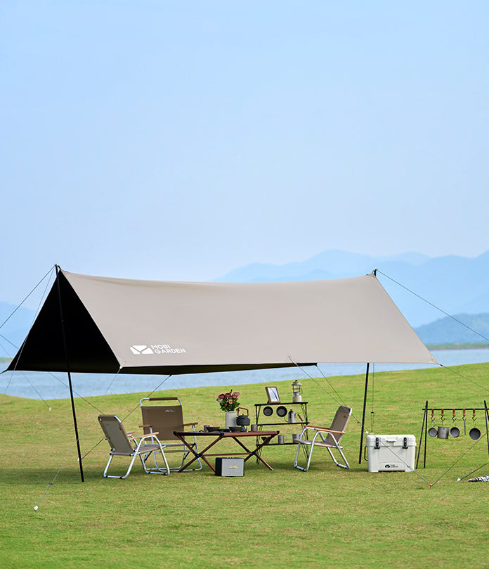 Mobi Garden 410 Black Coating Tarp - Tan