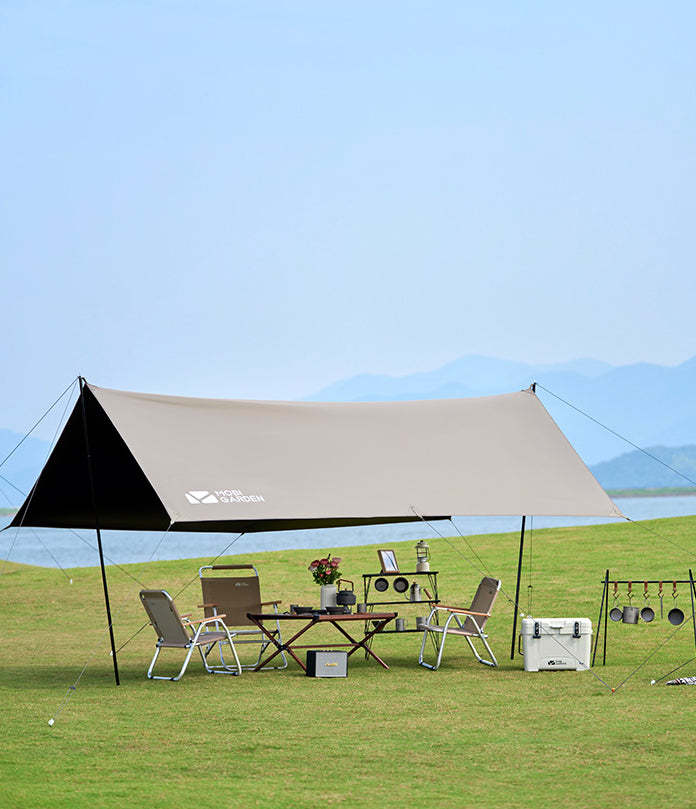 Mobi Garden 410 Black Coating Tarp - Tan