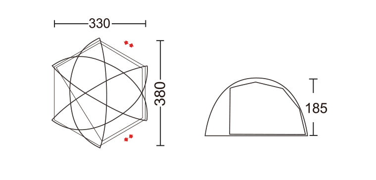 Mobi Garden Commander 185 3- 4 person - Black