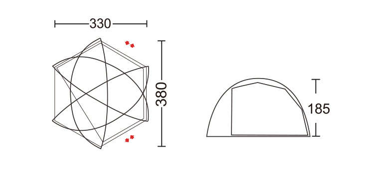 Mobi Garden Commander 185 3- 4 person - Black