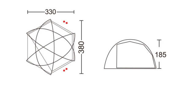 Mobi Garden Commander 185 3- 4 person - Black