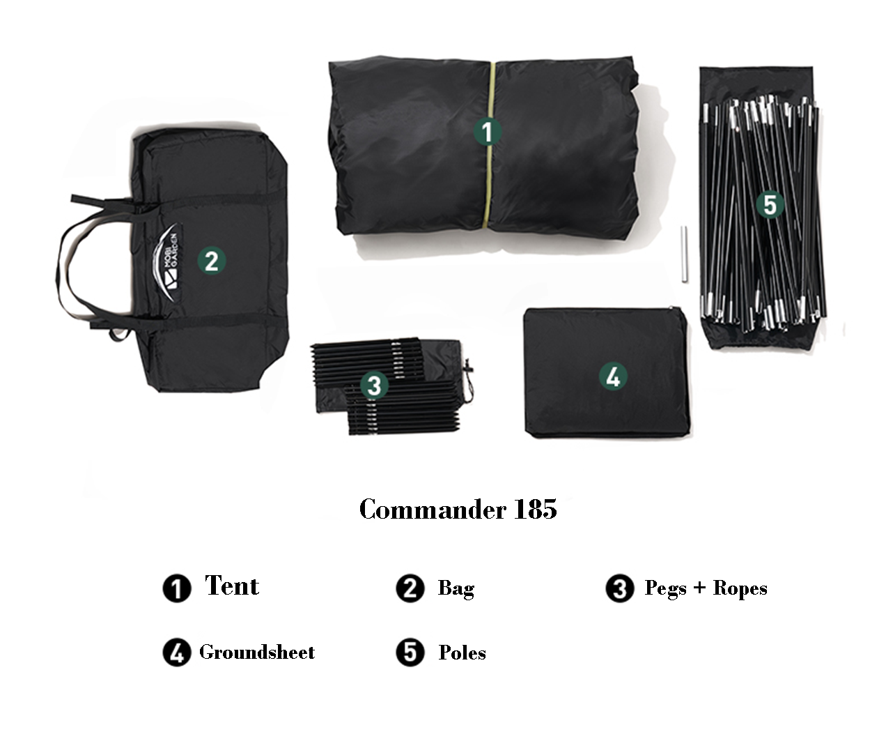 Mobi Garden Commander 185 3- 4 person - Black