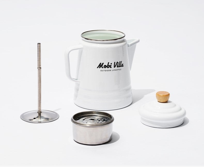 Mobi Garden Huan Yan Enamel 1.5L Coffee Pot - White-Goritta Works Sdn. Bhd. 202501017603 (1619017-X)
